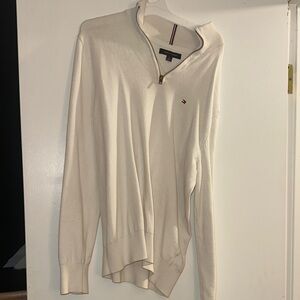 Tommy Hilfiger Off-White Half-Zip Sweater